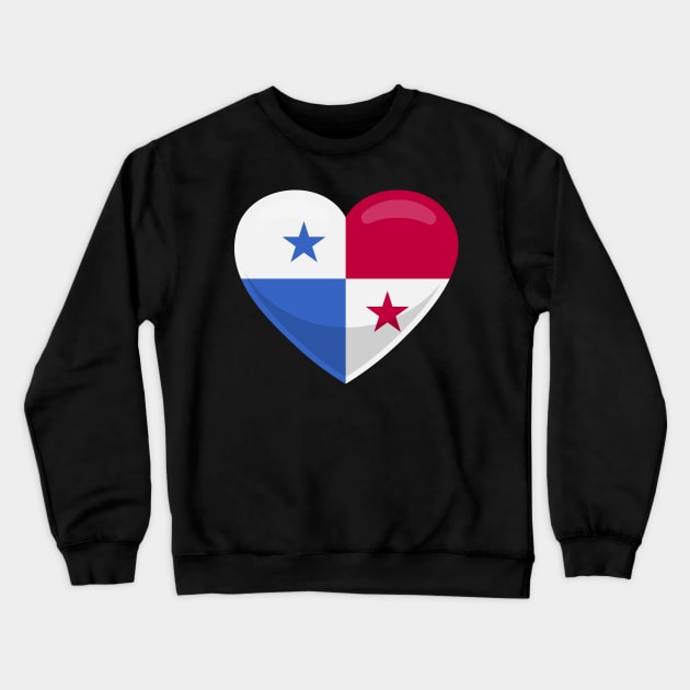 Panama Flag Heart Crewneck Sweatshirt by SunburstGeo